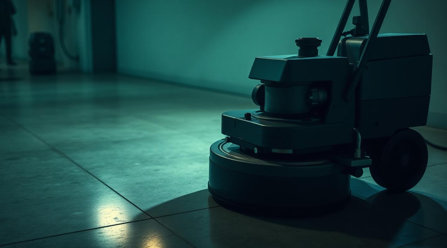 Industrial floor restoration on polished concrete